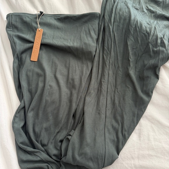 NWT SKIMS soft lounge ribbed tube dress deep sea xs strapless - Picture 2 of 4